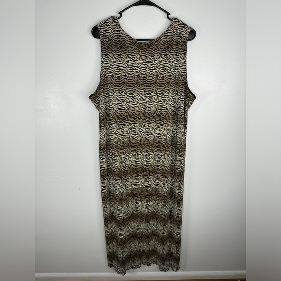 Vintage Animal Print Maxi Dress Sz 22 Made in USA - Picture 4 of 5